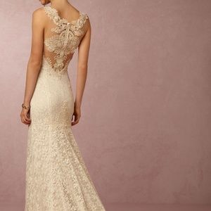 Anthropologie BHLDN Petra lace detail wedding gown